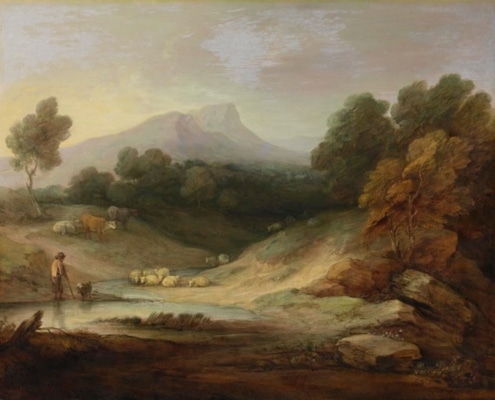 Thomas Gainsborough, Landschaft mit Hirt und Herde, 1784, Bayerische Staatsgemäldesammlungen - Neue Pinakothek München, URL: https://www.sammlung.pinakothek.de/de/artwork/8MLvpWl4z3 (Zuletzt aktualisiert am 31.10.2023)